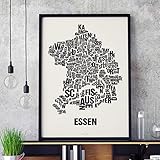 Essen Buchstabenort Schwarz auf Naturweiß