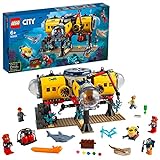 LEGO 60265 City Meeresforschungsbasis, U-Boot-Spielzeug mit Meerestieren-Figuren, tolles Geschenk für Kinder ab 6 Jahre