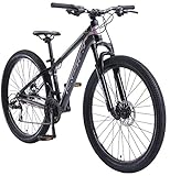 BIKESTAR Hardtail Aluminium Mountainbike Shimano 21 Gang Schaltung, Scheibenbremse 27.5 Zoll Reifen | 14 Zoll Rahmen Alu MTB | Blau Rosa