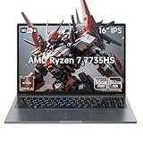 Blackview 2025 16' Gaming Laptop,Ryzen 7 7735HS(Besser 7430u/5700u/I7-11800H) bis zu 4,8 GHz,16GB Ram DDR5 4800MHz 512GB SSD,FHD Display Laptop,Beleuchteter Tastatur,WiFi-6,BT 5.2,Windows 11 pro