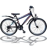 Talson 26 Zoll Mountainbike Fahrrad MIT GABELFEDERUNG & Beleuchtung 21-Gang Shimano Faster BBO