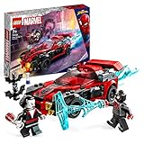 LEGO 76244 Marvel Miles Morales vs. Morbius Set, Spider-Man Rennwagen Spielzeugauto zum Bauen aus Abenteuer im Spiderverse mit Spidey Minifiguren