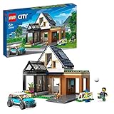 LEGO 60398 City Familienhaus mit Elektroauto, Puppenhaus Set mit Spielzeugauto und Zubehör, Bauen mit Modulen, modulares BAU-Spielzeug für Kinder ab 6 Jahren