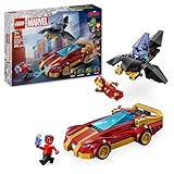 LEGO Marvel Iron Man Auto und Black Panther vs. Red Hulk - Superhelden Spielzeug mit 3 Minifiguren - Inkl. Flugzeug mit Shootern und Dum-E Figur - Geschenkidee für Jungen und Mädchen ab 7 Jahren 76310