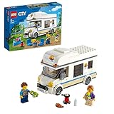 LEGO 60283 City Starke Fahrzeuge Ferien-Wohnmobil Spielzeug, Spielzeugauto Campingbus, Lernspielzeug, Geschenk für Jungen und Mädchen mit Minifiguren
