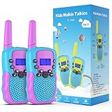 Kearui Spielzeug 3-12 Jahre Jungen Walkie Talkies für Kinder 8 Kanal Funkgerät mit VOX Funktion LED-Taschenlampe, 3 Meilen Reichweite für Abenteuer im Freien, Camping, Wandern (Blau-Violett)