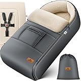 Kidiz® Babyfußsack Baby Fußsack Winterfußsack Babyschale mit Reißverschluss Kuschelsack Babydecke Kinderwagen waschbar verschließbarer Kopfteil,Tasche, passend für alle Kinderwagen, Anthrazit
