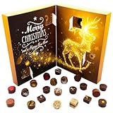 Hallingers Sternennacht - Pralinen-Adventskalender hoher Qualität handgemacht abwechslungsreich ohne Alkohol hochwertige Verpackung (Box) - Geschenkideen Weihnachten & Geschenke Adventskalender | Glüc