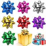 Selbstklebende Geschenkschleifen,50 Stück 2 Zoll Geschenk-Schleifen Matt/Glänzend Deko-Schleifen mit Klebepad für Weihnachten Geburtstag Partys Geschenkverpackung,Blumensträuße Basteln