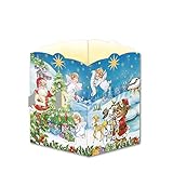 Trötsch Postkarte zum Aufstellen Windlicht-Adventskalender Nostalgisch: Karte Weihnachtskarte