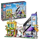LEGO 41732 Friends Stadtzentrum, kreatives Modular Building Spielzeug, Dekorieren & Ausstellen im Puppenhaus mit 9 Figuren, Wohnung und Geschäften, 2023 Charaktere