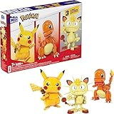 Mega Mattel HPF94 Pokémon - Bausatz, Kanton Region Trio - Pikachu, Glumanda, Mauzi