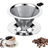 Kasanni Kaffeefilter Edelstahl Kaffeefilter Wiederverwendbar Kaffee Filter Einfach Zu SäUbern Ideal Zum Filtern Von Kaffee Papierlose Kaffeefilter Zum üBergießEn Von Kaffee