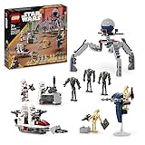 LEGO Star Wars Clone Trooper & Battle Droid Battle Pack, Spielzeug für Kinder mit baubarem Speeder Bike, Tri-Droiden-Figuren und Verteidigungsposten, Geschenk für Jungs und Mädchen ab 7 Jahren 75372