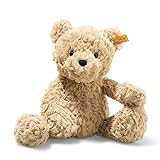 Steiff Kuscheltier Jimmy Teddybär, Süßes Stofftier mit Kunststoffaugen, Kinder, Jungen & Mädchen, Soft Cuddly Friends, Plüschtier 30 cm, Hellbraun, 113505