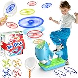 Haozozo Outdoor Spielzeug ab 3-10 Jahre Junge Mädchen, 36 Stück Fliegende Untertassen, Propeller Spielzeug für Draußen, Outdoor Spiele für Kinder Garten Spielzeug Kinder Draußen ab 3-10 Jahre