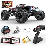 Hosim 1:10 Bürstenlose Ferngesteuertes Auto Schnell 60 KM/H, 2 x 2S Lipo, RC Offroad 4WD, RTR RC Monstertruck Wasserdicht für Erwachsene (X16)