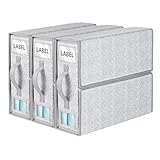 Syeeiex Bettwäsche Aufbewahrung Organizer 3 Stück, Faltbare Aufbewahrungstasche für Bettlaken, Bettwäsche Organizer mit Fenster&Etikett, Unterbett Aufbewahrungsbox für King&Queen Size Bettlaken Decken