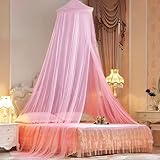 Moskitonetz Bett, Groß Mückennetz, Betthimmel Moskitonetz ​Doppelbett/Einzelbett für Haus Dekoration Outdoor Camping Gegen Insekten Mücken, Rosa