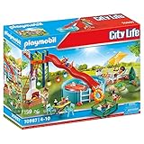 PLAYMOBIL City Life 70987 Poolparty mit Rutsche, Mit Lichteffekt, Spielzeug für Kinder ab 4 Jahren