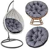 Amazinggirl Papasansessel Kissen Sitzkissen Hängesessel 100cm - Polster für Korbsessel Papasan Chair Lesesessel und Rattansessel für Outdoor und Indoor rund und groß Graphit Farbton B