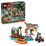 LEGO Jurassic World Flucht vor dem T.Rex – Interaktives Spielzeug mit Dinosaurier-Figur, Boot, ATV und 2 Minifiguren – Geschenk für Jungen und Mädchen ab 5 Jahren – 76975