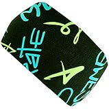 Wollhuhn ÖKO Kinder/Jungen/Mädchen Cooles Elastisches Stirnband/Haarband Bequem Zweilagig Jersey Oder Fleece Viele Motive 21215152 (Cool Music Schwarz/Blau/Grün)