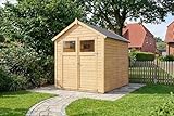Alpholz Gerätehaus Alisha aus Fichten-Holz, Gartenhaus mit 14mm Wandstärke, Holzhaus inklusive Montagematerial, Geräteschuppen Größe: 202 x 252 cm, Satteldach