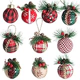 KOSHIFU 10 Stück Weihnachtskugeln Baumschmuck Christbaumkugeln zum Aufhängen Dekokugeln Weihnachten Deko für Weihnachtsbaum Ornamente Weihnachtsdeko
