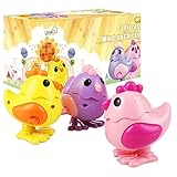 LIHAO 3 x Aufziehspielzeug Küken Ostern Uhrwerk Spielzeuge Set Kinder Aufziehen Ornament mit Geschenkbox als Geschenk für Jungen Mädchen