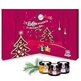 Schwartau Adventskalender 2025, Weihnachtskalender Geschenk mit Mini Marmelade, Konfitüre, Gelee und Honig, 24 Fruchtaufstrich & Honig Portionsgläser, Probierset zu Weihnachten, Advent und Feiertage