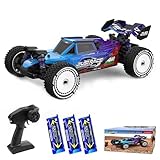Teeggi 1/12 Ferngesteuertes Auto für Erwachsene, 100km/h Höchstgeschwindigkeit, 3S Bürstenloser Motor RC Car Hohe Geschwindigkeit Offroad Drift Rennauto, 4WD Off Road Race Buggy, 3 Batterien (Blau)