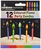 Boxer Gifts Kerzen für Geburtstagstorte mit farbiger Flamme, 12 Stück