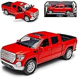 Motormax GMC Sierra 1500 SLT Crew Cab Pick-Up Rot 2019 mit Rückzugsmotor ca 1/43 1/36-1/46 Modell Auto