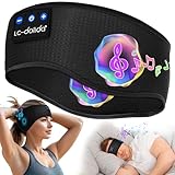LC-dolida Schlafkopfhörer Bluetooth Sport-Kopfhörer Stirnband, Kabellos Schlafen Kopfhörer 15+ Stunden Lange Spielzeit Leichte Schlafstirnband mit HiFi-Stereo,Ergonomisch Tech Gadgets