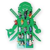 moin minis Kinderzimmerregal für 18 Minifiguren kompatibel mit Ninja Figuren Klemmbausteinen, Aufbewahrungsregal Schaukasten Regal Wandregal Ordnungssystem Sammelvitrine