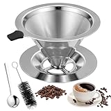 Kaffeefilter Wiederverwendbare Edelstahl Kaffeefilters, Permanent Handfilter Kaffeefilter zur Herstellung von Manuellem Kaffee, üBergießEn Von Kaffee, Coffee Filter Aufsatz