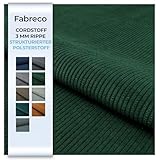 Fabreco CORDSTOFF Meterware TORANOS (100 cm x 142 cm) – Gewicht 330 g/m2 – Feincord Stoff Meterware für Sofa & Stühle – Polsterstoff für Möbelstoff – Möbelstoffe, Dekostoff & Stoffe DIY (Grün)