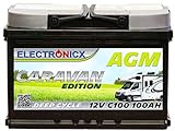 Electronicx Wohnwagen AGM Batterie 100Ah 12V - Mover Solarbatterie Camping Solar Akku Batterie solar batterien wohnmobil camping batterie solaranlage deep-cycle-batterien camper batterie 100 Ah Akkus