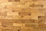 wodewa Wandverkleidung Holz 3D Optik Eiche Rustikal 1m² Wandpaneele Moderne Wanddekoration Holzverkleidung Holzwand Wohnzimmer Küche Schlafzimmer Geölt