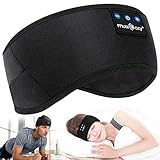 Schlafkopfhörer Bluetooth V5.2,Musicozy Verstellbare Sportskopfhörer Schlaf Kopfhörer Stirnband,Kabellos Schlafmaske mit 10+ Stunden Spielzeit für seitenschläfer/Yoga/Training/Reisen/Schlaflosigkeit