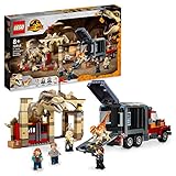 LEGO 76948 Jurassic World T. Rex & Atrociraptor: Dinosaurier-Ausbruch, Set mit LKW und 4 Minifiguren, Dinosaurier Spielzeug Geschenk