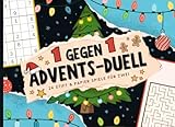 1 gegen 1 Advents-Duell: 24 Stift & Papier Spiele für Zwei | Mitmach Adventskalender mit 24 lustigen Minispielen für 2 Personen, Perfekt zum Verschenken für Geschwister, Paare oder Eltern