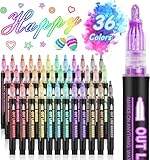 AOMEES Glitter Pencils Magic Pens Besondere Weihnachtsgeschenke Ideen: 36 Outline Magische Marker Stifte Set, Geburtstag Weihnachten Geschenke Teens Mädchen 4-12 Jahre alt Craft Supplies