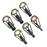 PATIKIL 6 Stück Angelrute Reparatur Spitzenring 2-6mm Rutenringe Edelstahl Pfahl Ring Leitfaden Ersatz für Salzwasser Süßwasser Fischen Golden