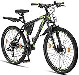 Licorne Bike Effect Premium Mountainbike Aluminium Scheibenbremse/V-Bremse Fahrrad für Jungen, Mädchen, Herren und Damen - 21 Gang-Schaltung - Herrenrad
