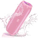 Ykall Bluetooth Lautsprecher 20W, LED Musikbox mit 360° HD Stereo Sound, IPX6 Wasserdicht, 36 Std. Spielzeit, FM Radio, AUX & TF Unterstützung (Rosa)