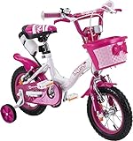 Actionbikes Kinderfahrrad Daisy - Kinder Fahrrad für Mädchen - Ab 2-5 Jahren - V-Brake Bremse - Kettenschutz - Luftbereifung - Fahrräder - Laufrad - Kinderrad (12 Zoll)