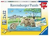 Ravensburger Kinderpuzzle - 05095 Tierkinder aus Aller Welt - Puzzle für Kinder ab 3 Jahren, mit 2x12 Teilen