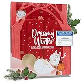 Accentra – Pflege Adventskalender 2024 für Mädchen mit 24 Pflegeprodukten – Adventskalender Beauty mit Bodylotion, Badebomben, Duschgel, Shampoo, Lip Balm, Handcreme – Weihnachtskalender Rot Teenager